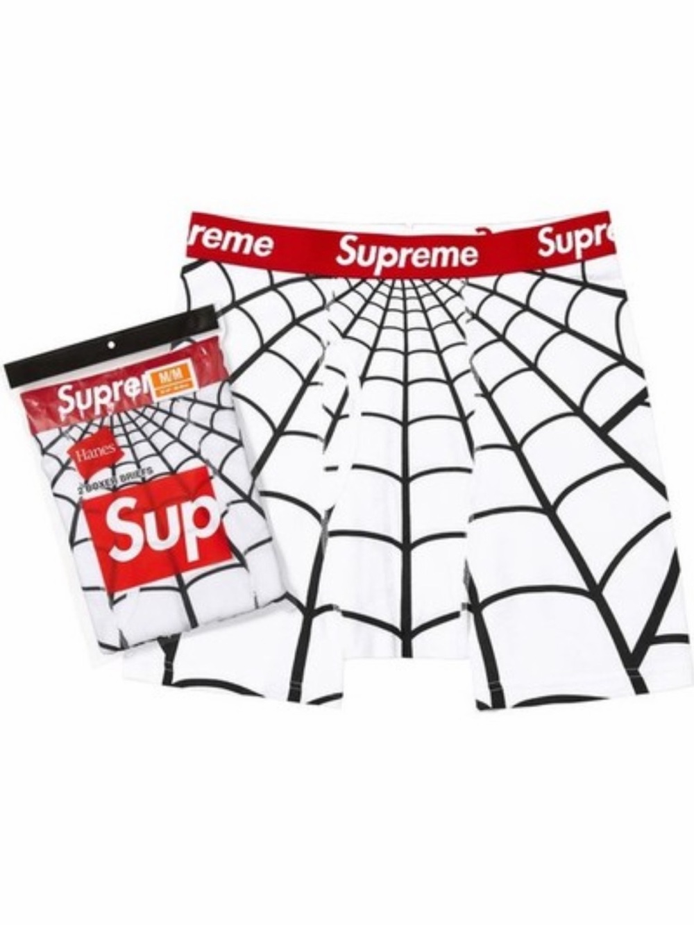 Supreme White & Black Spider-Man Boxer Briefs 2pack
